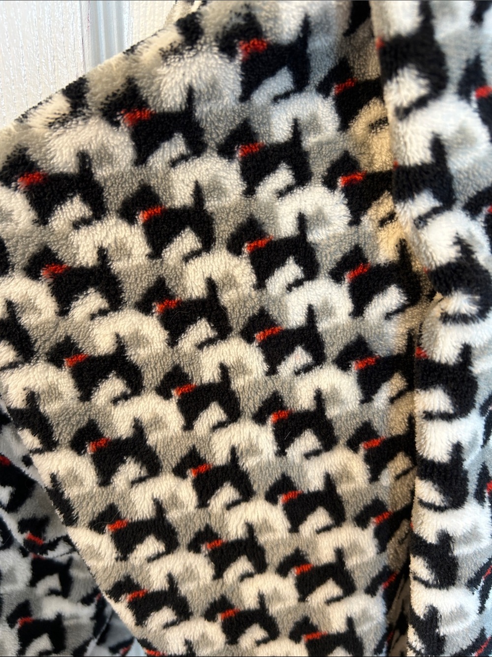 Vera Bradley Hooded Wrap Robe Scottie dog print size L/XL fleecy soft cozy - Picture 5 of 12
